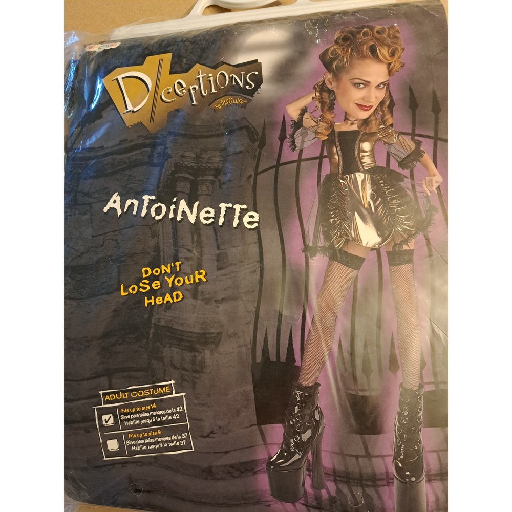 Disguise D-ceptions Antoinette Gothic Gold Black Costume Adult Size 14 1943